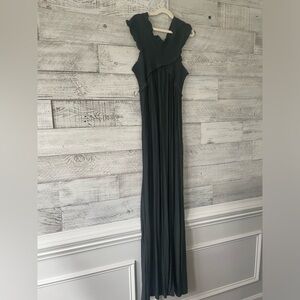 Charcoal maxi dress with cross chest rouching detail- size M, NWT